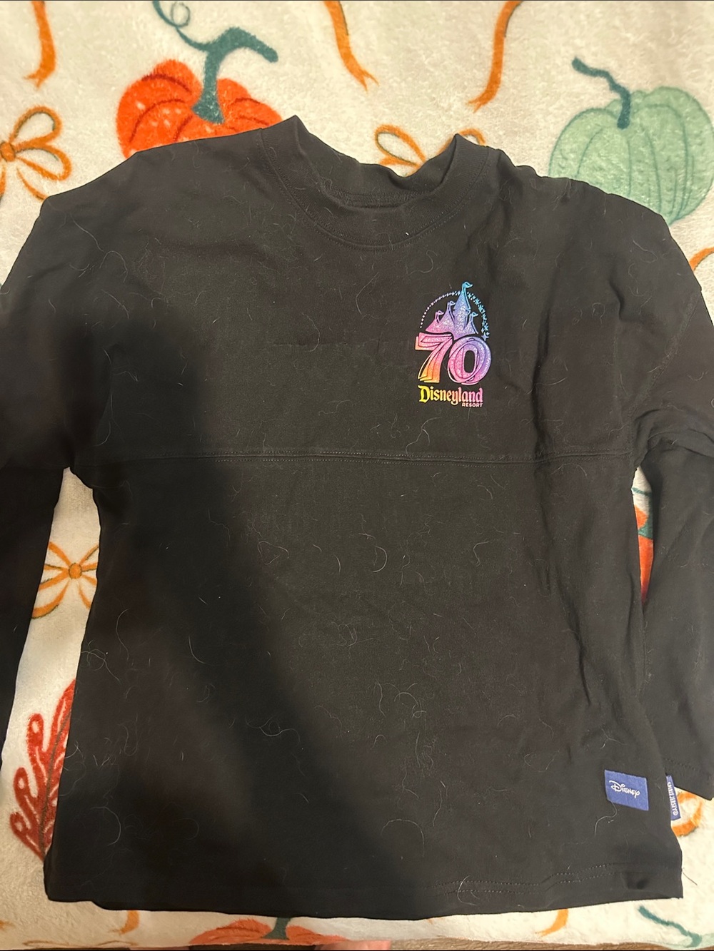 Disney Black Long Sleeve 70th Anniversary Logo Tee
